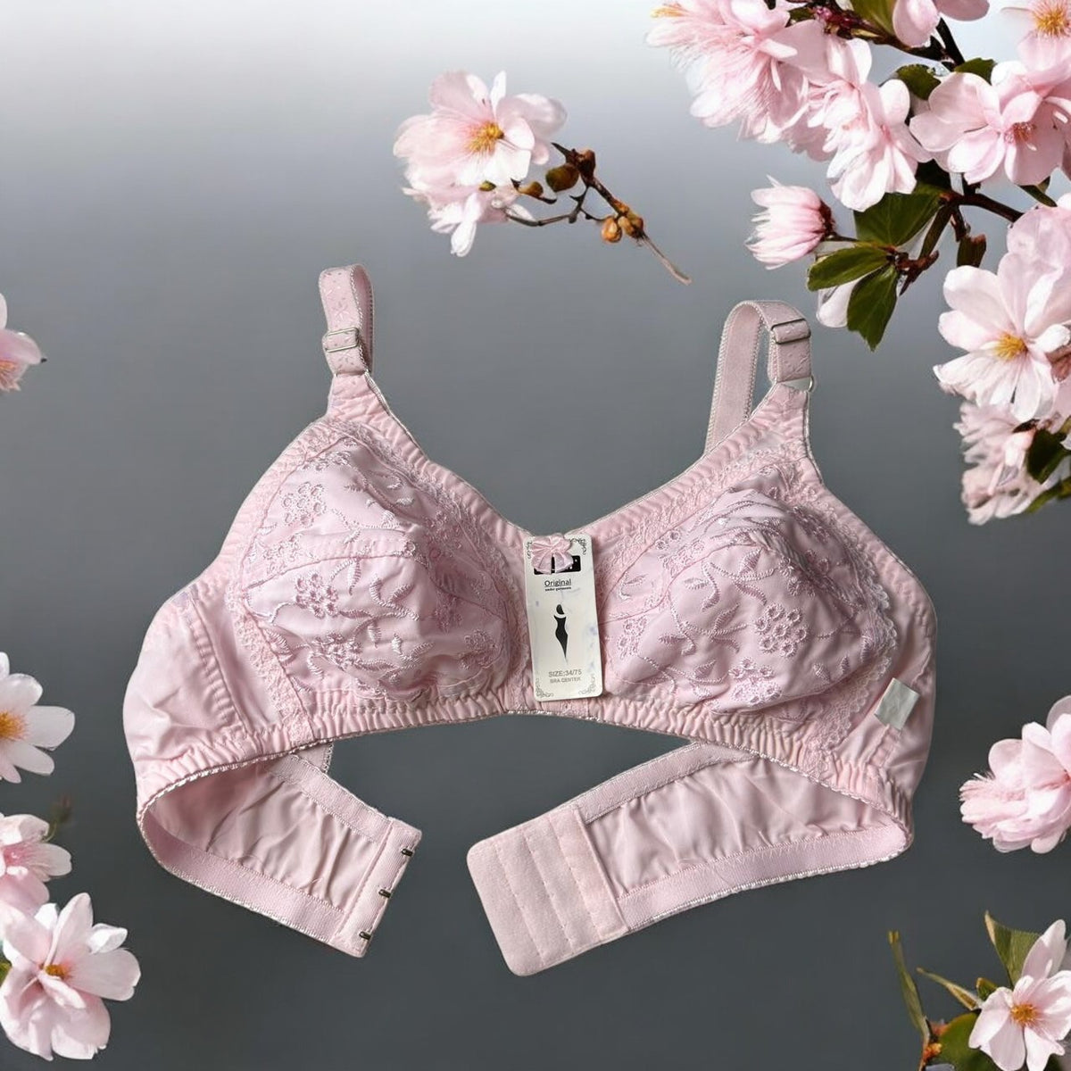 Galaxy Premium Floral Embroidered Soft-Cotton Bra – Pack of 4 (Luxury Comfort)